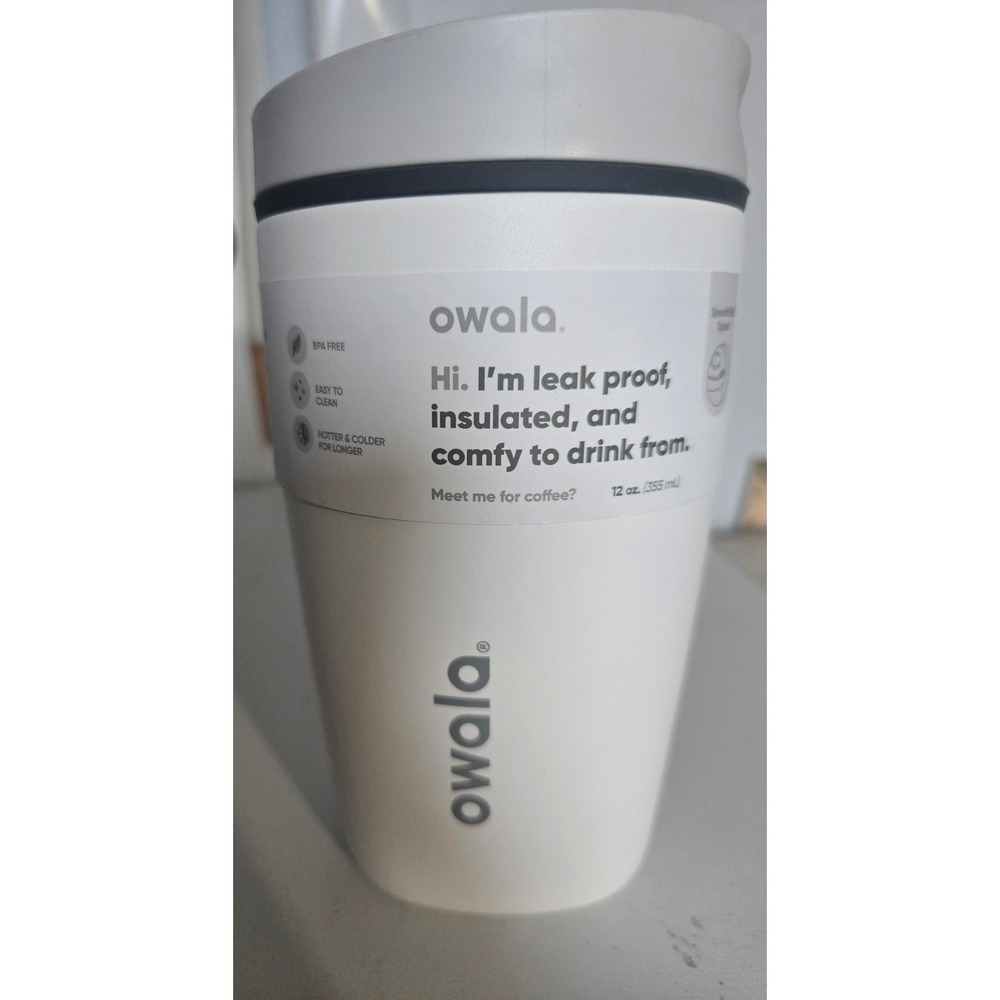 Owala SmoothSip Slider 12oz Stainless Steel Insulated Tumbler Shy Marshmallow